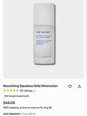 The Outset Nourishing Squalane Daily Moisturizer — White